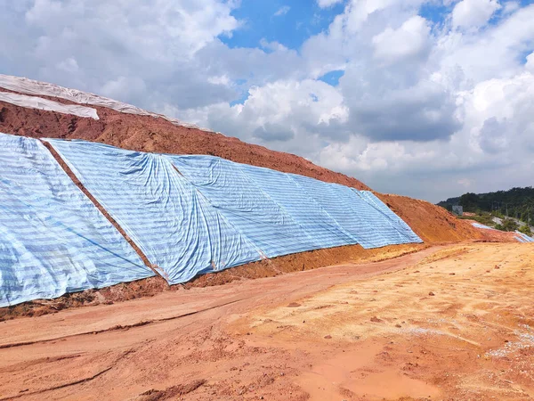 Seremban Malásia Março 2020 Folha Plástico Está Espalhada Sobre Superfície — Fotografia de Stock