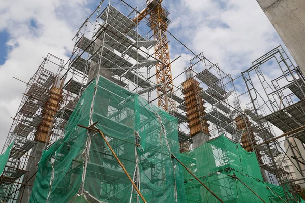 Shah Alam Malaysia Ağustos 2020 Yüksek Beton Sütunların Yapımında Geçici — Stok fotoğraf