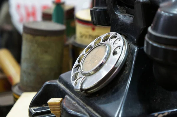 Seremban Malaysia June 2020 Telefones Redondos Discagem Antigos Estão Exibição — Fotografia de Stock