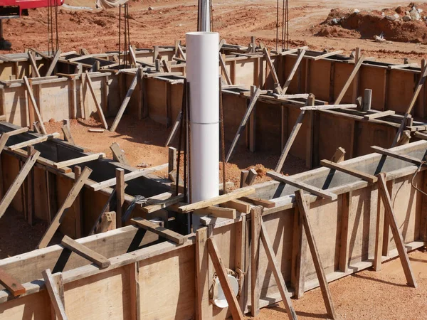 Kuala Lumpur Malaysia March 2020 Building Ground Beam Construction Using — Stock Photo, Image