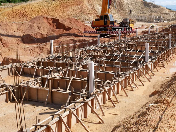 Kuala Lumpur Malaysia March 2020 Building Ground Beam Construction Using — стоковое фото