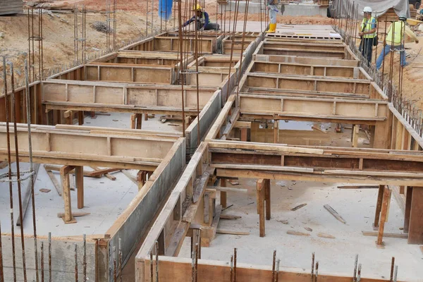 Kuala Lumpur Malaysia March 2020 Building Ground Beam Construction Using — Stock Photo, Image