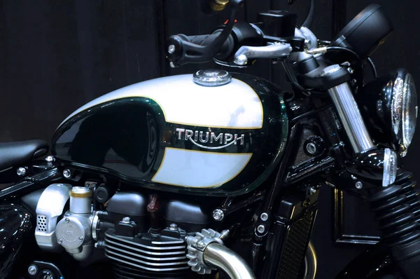 Serdang Malaysia Juli 2017 Olika Design Triumph Motorcykel Logotyper Tryckta — Stockfoto