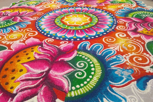 Kuala Lumpur Malaysia October 2016 Rangoli Кольоровий Рис Сочевиця Порошок — стокове фото