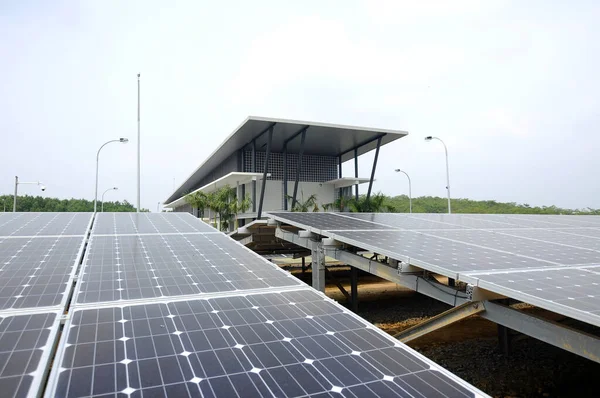 Johor Malasia Marzo 2016 Panel Solar Granja Solar Utilizado Para — Foto de Stock