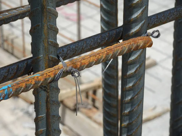 Seremban Malaysia August 2017 Stahlbewehrungsstange Für Stahlbeton Auf Der Baustelle — Stockfoto