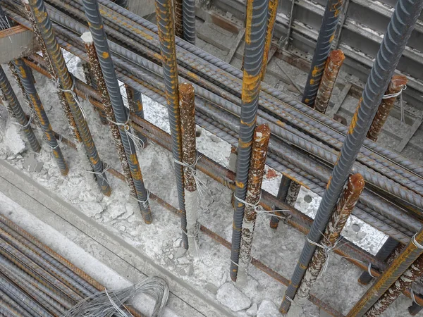 Seremban Malaysia August 2017 Stahlbewehrungsstange Für Stahlbeton Auf Der Baustelle — Stockfoto