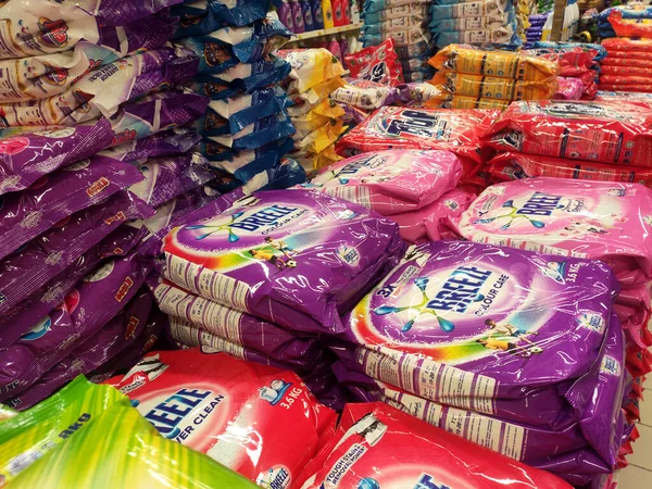 Kuala Lumpur Malaysia March 2020 Selected Focused Powder Detergent Plastic — стоковое фото