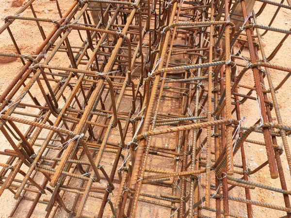 Seremban Malásia Março 2020 Trabalhadores Construção Civil Que Fabricam Barras — Fotografia de Stock
