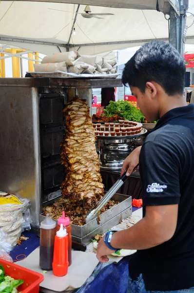 Ampang Malaysia December 2020 Kebab Shawarma Sold Hawkers Small Roadside — Stock Photo, Image