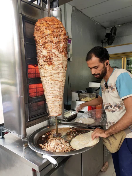Ampang Malaysia December 2020 Kebab Shawarma Sold Hawkers Small Roadside — Stock Photo, Image
