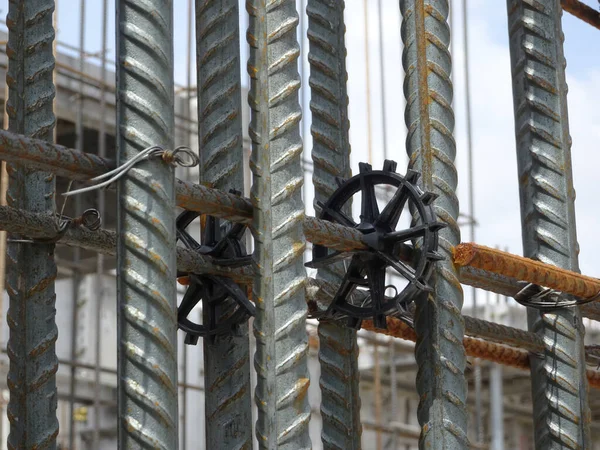 Seremban Malaysia August 2017 Stahlbewehrungsstange Für Stahlbeton Auf Der Baustelle — Stockfoto