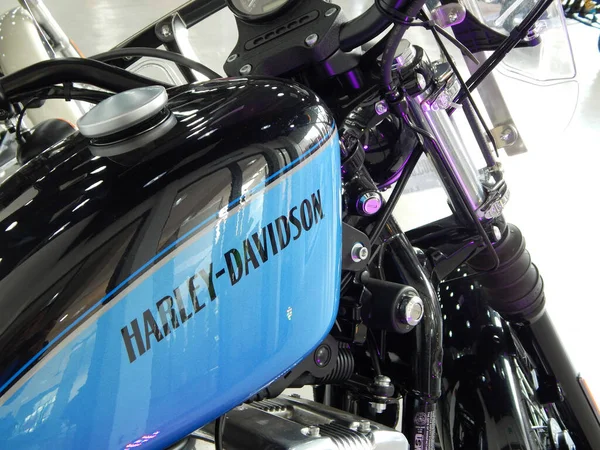 Serdang Malaysia July 2017 各种设计的哈雷 戴维森摩托车标志印在摩托车上 有些标志是主人做的服装 — 图库照片