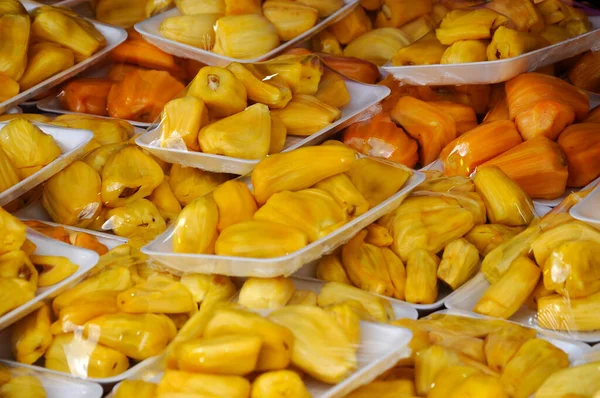 Jackfruit Csomagolt Átlátszó Műanyag Eladó — Stock Fotó