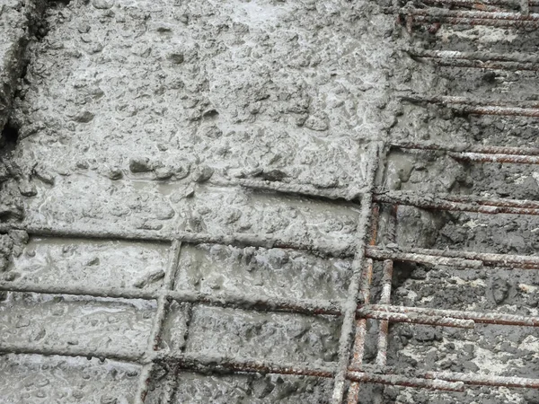 Malacca Malaysia July 2016年7月26日 潮湿的混凝土浇注在钢筋上 形成坚固的楼板 称为钢筋混凝土楼板 — 图库照片