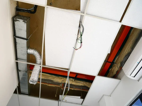 Kuala Lumpur Malaysia July 2020 Suspended Ceiling Electrical Wiring Cabling — Stock Photo, Image