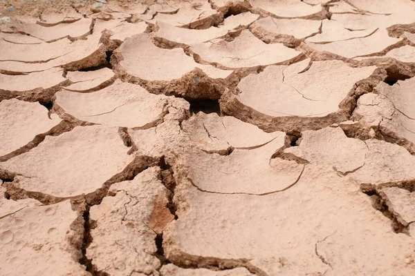 Mudlands that previously contained water have cracked due to hot weather and drought. All water content has been evaporated by the heat