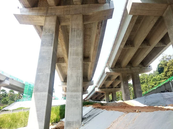 Penang Malaysia March 2020 Overhead Road Construction Massive Concrete Column — Stock Photo, Image