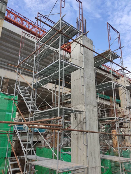 Shah Alam Malaysia August 2020 Temporary Staircase Falsework Used Temporary — Stock Photo, Image