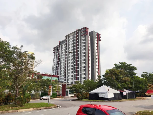 Selangor Malaysia Július 2020 High Rise Apartman Épület Modern Homlokzattal — Stock Fotó