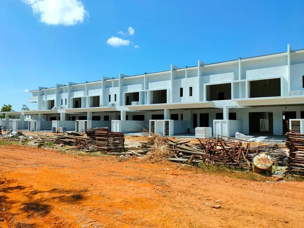 Seremban Malaysia April 2020 Neues Zweistöckiges Luxus Reihenhaus Bau Malaysia — Stockfoto