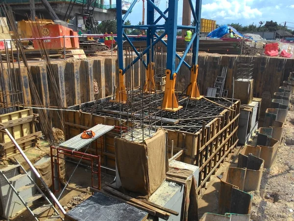 Seremban Malaysia August 2016 Building Foundation Work Construction Site Heavy — Stock Photo, Image