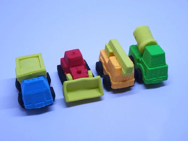 Miniatyr Modell Konstruktion Tung Maskin Tillverkad Färgglada Syntetiskt Gummi Isolerad — Stockfoto