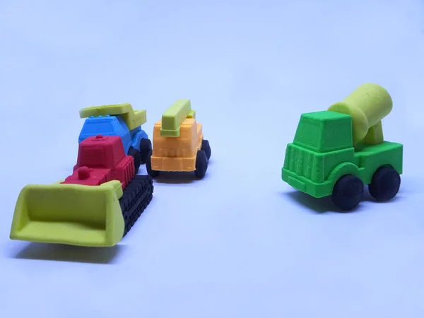 Miniatuur Model Van Bouw Zware Machine Gemaakt Van Kleurrijke Synthetische — Stockfoto