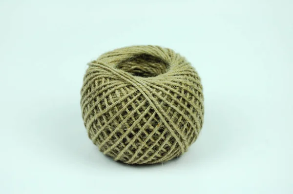 Isolated Image Hemp Rope Ball Sting White Background — Stock Photo, Image