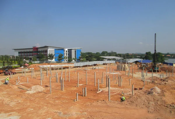 Seremban Malaysia January 2017 Construction Site Piling Work Progress Piling — Stock Photo, Image
