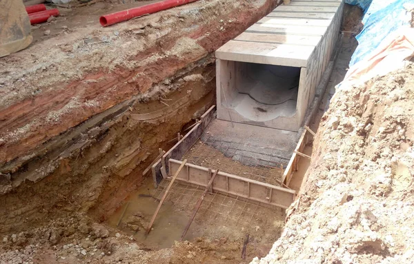 Seremban Malaysia Február 2017 Underground Előrejelzés Beton Vízelvezetés Építés Alatt — Stock Fotó