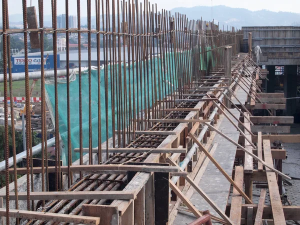 Malacca Malásia Agosto 2017 Trabalhos Fabricação Cofragem Vigas Construção Barra — Fotografia de Stock