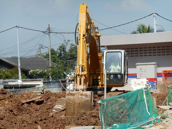 Malacca Malaysia Fevereiro 2017 Máquina Escavadora Uma Máquina Construção Pesada — Fotografia de Stock