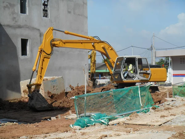 Malacca Malaysia Fevereiro 2017 Máquina Escavadora Uma Máquina Construção Pesada — Fotografia de Stock