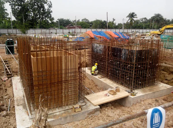 Johor Malaysia March 2017 Steel Reinforcement Bar Construction Site Uses — Stock Photo, Image