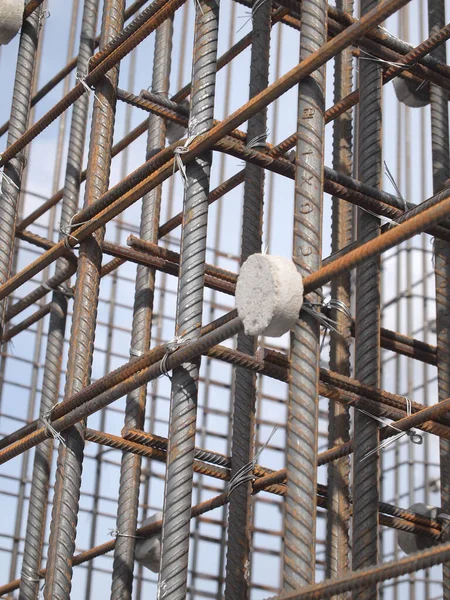 Johor Malaysia März 2017 Bewehrungsstange Aus Stahl Auf Der Baustelle — Stockfoto