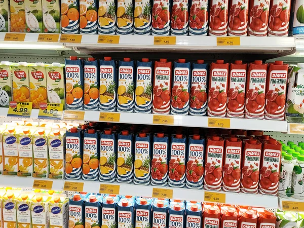Penang Malaysia Juni 2020 Geselecteerd Gericht Vruchtensappen Verkocht Commerciële Papieren — Stockfoto