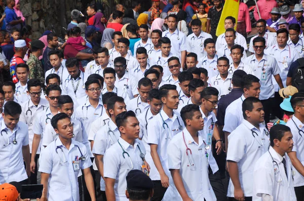 Kuala Lumpur Malaysia August 2019 Maleisische Artsen Marcheren Marcheren Tijdens — Stockfoto