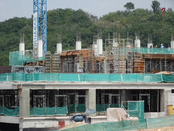 Seremban Malaysia August 2020 Betonnen Pijlerstructuur Aanbouw Bouwplaats Mal Maakt — Stockfoto