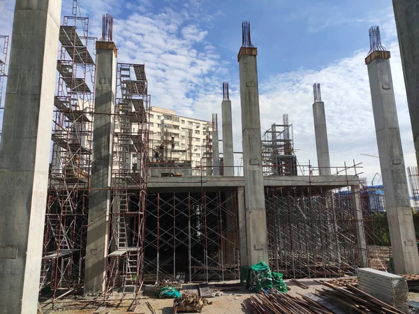 Seremban Malaysia Ağustos 2020 Beton Sütun Yapısı Inşaat Halinde Kalıp — Stok fotoğraf