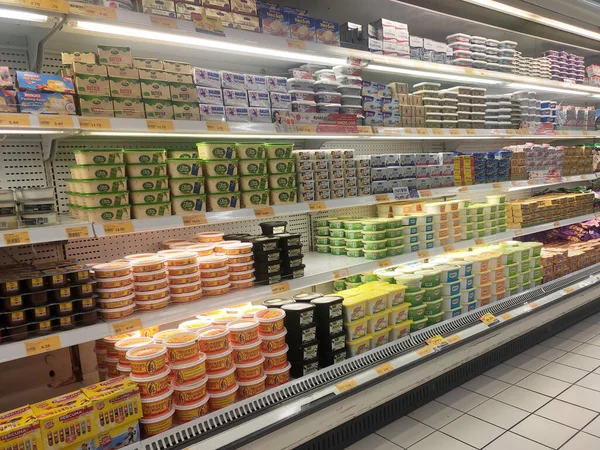 Penang Malaysia July17 2021 Variety Cheeses Butter Displayed Sales Shelves — 图库照片