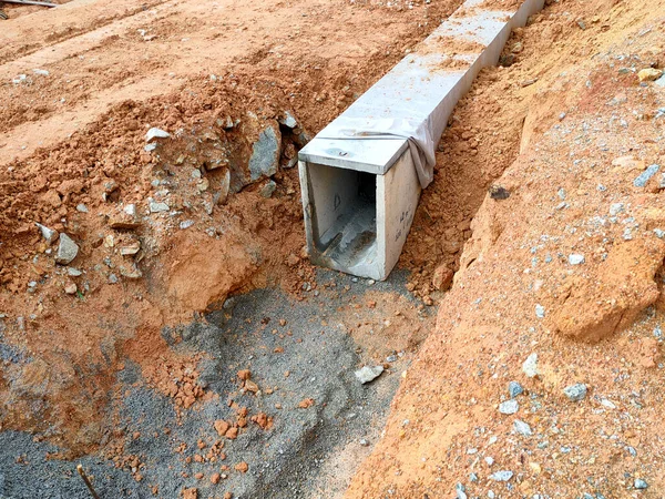 Selangor Malaysia Januari 2021 Betonnen Box Duikersafvoer Aanbouw Bouwplaats Het — Stockfoto