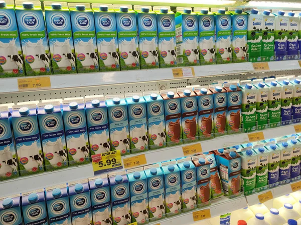 Penang Malasia Julio 2020 Seleccionado Enfocado Bebidas Leche Cajas Que —  Fotos de Stock