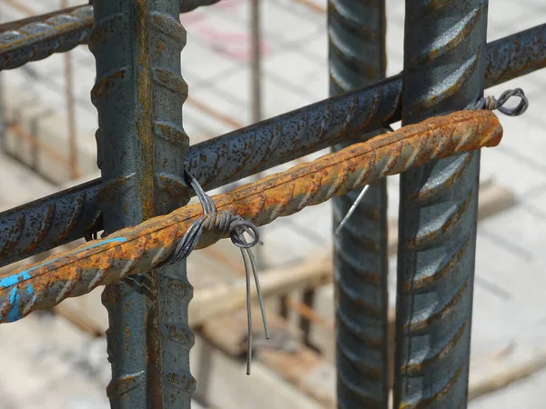 Seremban Malaysia August 2017 Stahlbewehrungsstange Für Stahlbeton Auf Der Baustelle — Stockfoto