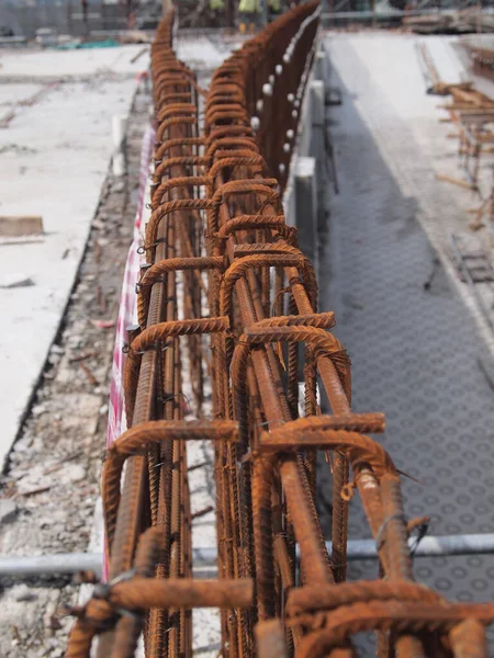 Seremban Malaysia August 2017 Stahlbewehrungsstange Für Stahlbeton Auf Der Baustelle — Stockfoto