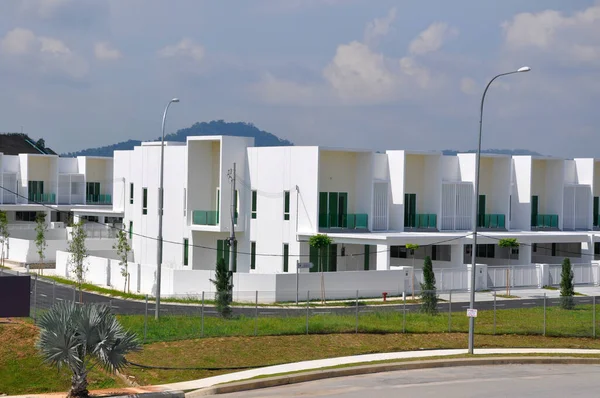 Sendayan Malaysia Janeiro 2017 Fachada Casa Terraço Luxo Dois Andares — Fotografia de Stock