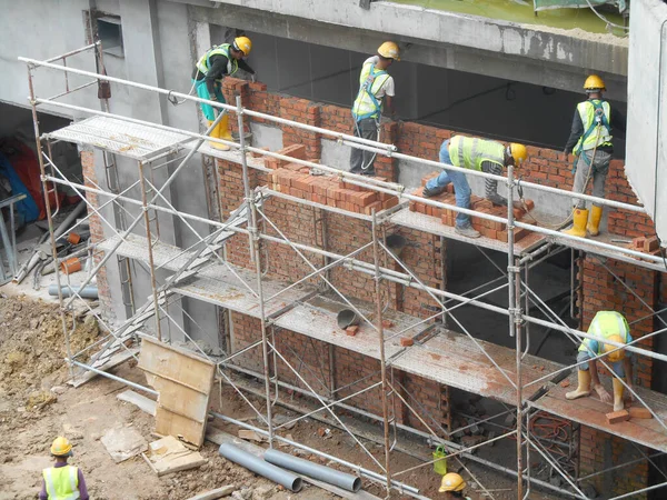 Selangor Malaysia Hazi Ran 2017 Tuğlacı Inşaat Alanında Inşaat Duvarları — Stok fotoğraf
