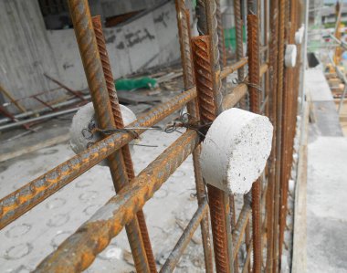 SELANGOR, MALAYSIA -Aralık 02, 2016: İnşaat alanında temel yapı bileşeni olarak kullanılan kaynak kablosu, veya BRC Kumaşı. 