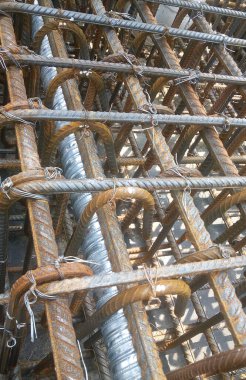 SELANGOR, MALAYSIA -Aralık 02, 2016: İnşaat alanında temel yapı bileşeni olarak kullanılan kaynak kablosu, veya BRC Kumaşı. 