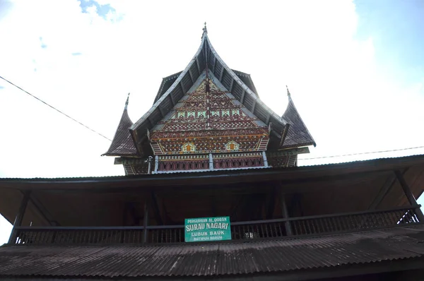 Sumatera Indonesia Juni 2014 Gevel Van Surau Nagari Lubuk Bauk — Stockfoto